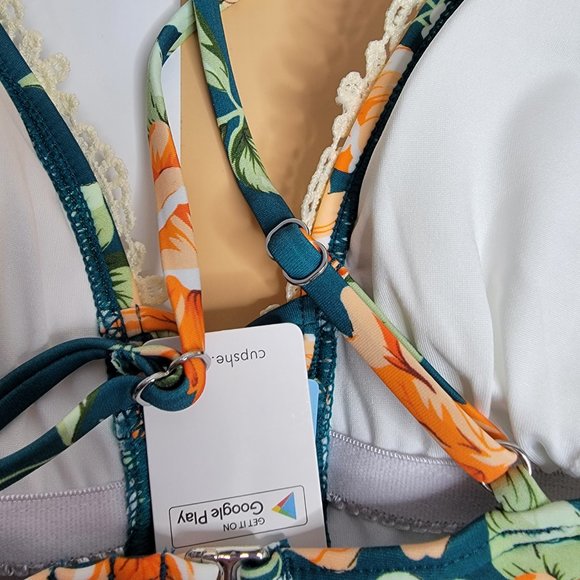 CUPSHE Women's Ladies Vintage Lace Bikini Sets Beach Swimwear size Large NWT - Picture 7 of 14